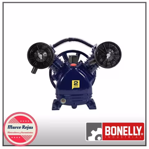CABEZAL DE COMPRESORA BONELLY INDUSTRIAL  UB20 3HP 2 PISTONES LINEA PREMIUM