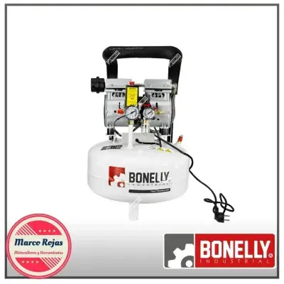 COMPRESORA PROFESIONAL 15L CON CABEZAL DE ALUMINIO MONOFÁSICO 220V - SILENCIOSA BONELLY INDUSTRIAL