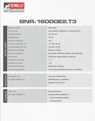 Generador Bonelly BNR-16000E2.T3 Gasolina | 13KW | Trifásico 380V / Monofásico 220V | Heavy-Duty | Línea Premium