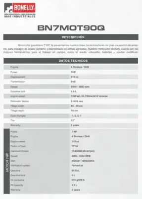 MOTOAZADA DE 7HP GASOLINERO - BN7MOT90Q