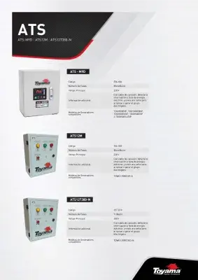 Panel ATS Toyama ATS-M9B de Transferencia Automática